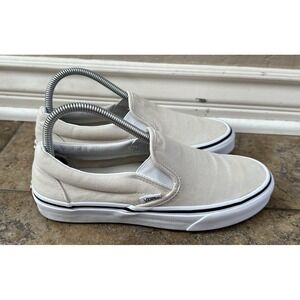 Van's Tan Canvas Slip-On Shoes  Size Men's 6 Women's 7.5 Blemish On Shoe